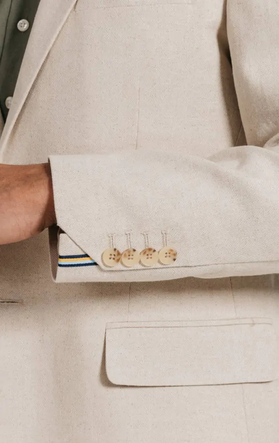 Oatmeal Linen Herringbone Suit thumbnail 4