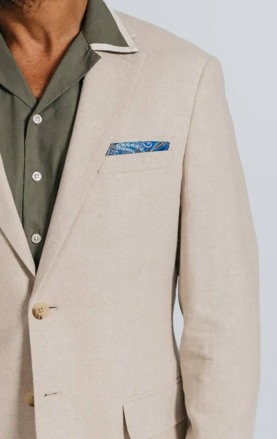 Oatmeal Linen Herringbone Suit thumbnail 5