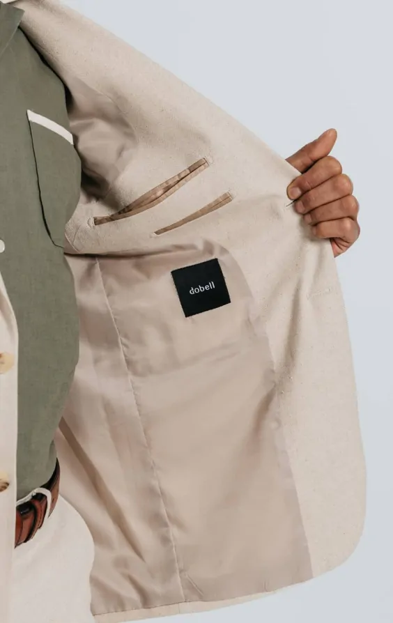 Oatmeal Linen Herringbone Suit thumbnail 6