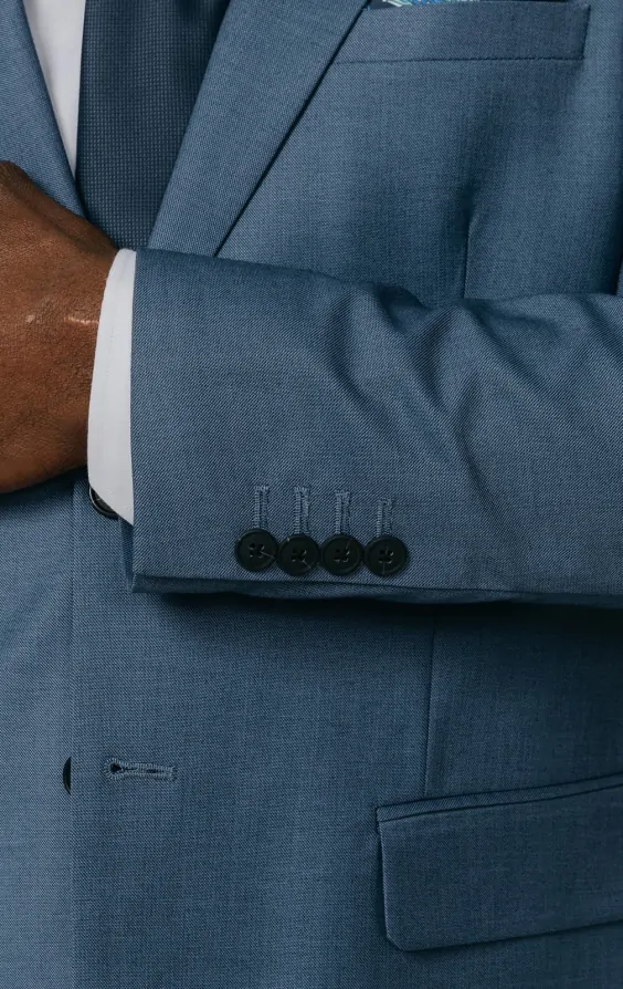 Blue Sharkskin 3 Piece Suit thumbnail 3