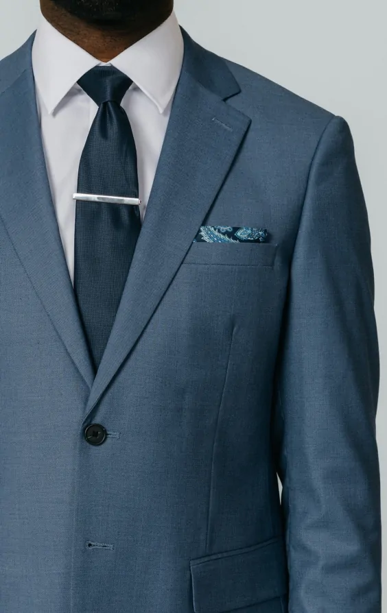 Blue Sharkskin 3 Piece Suit thumbnail 4