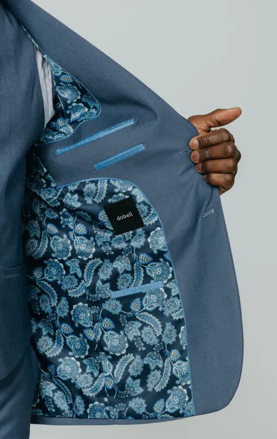 Blue Sharkskin 3 Piece Suit thumbnail 5