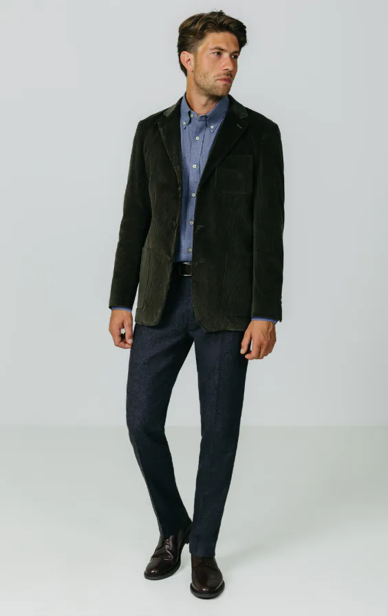 Green Corduroy Jacket with Patch Pockets - photo 4 Green Corduroy Jacket with Patch Pockets - photo 4
