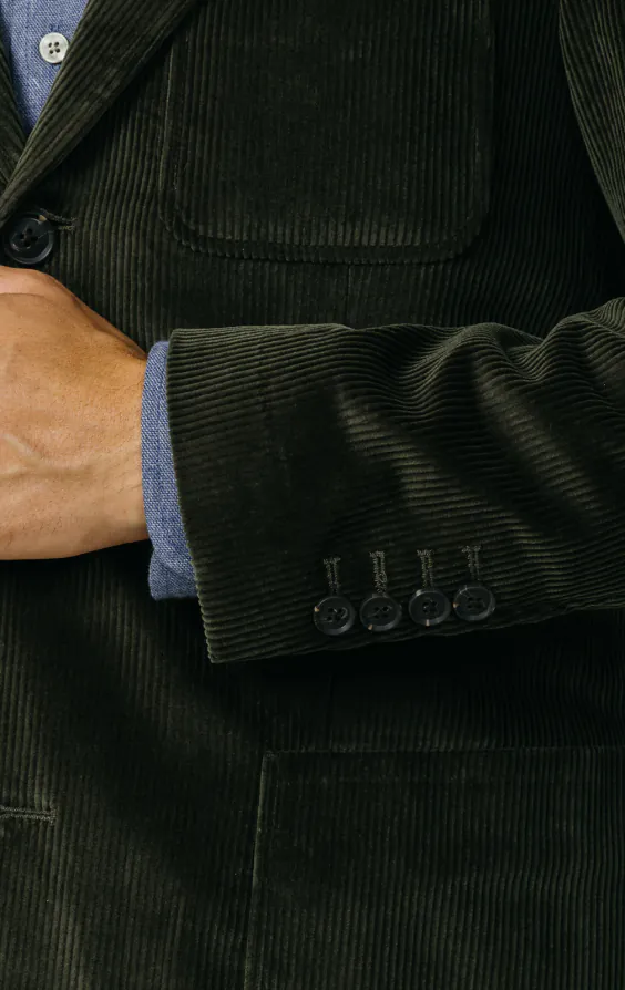 Green Corduroy Jacket with Patch Pockets - photo 3