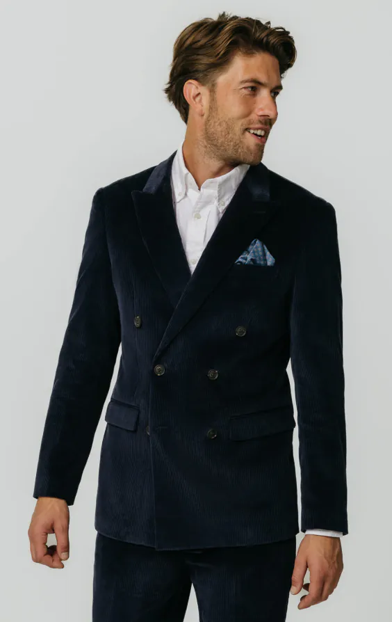 Double Breasted Navy Corduroy Jacket primary image