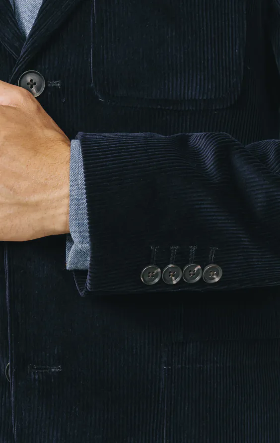 Navy Corduroy Jacket with Patch Pockets thumbnail 3