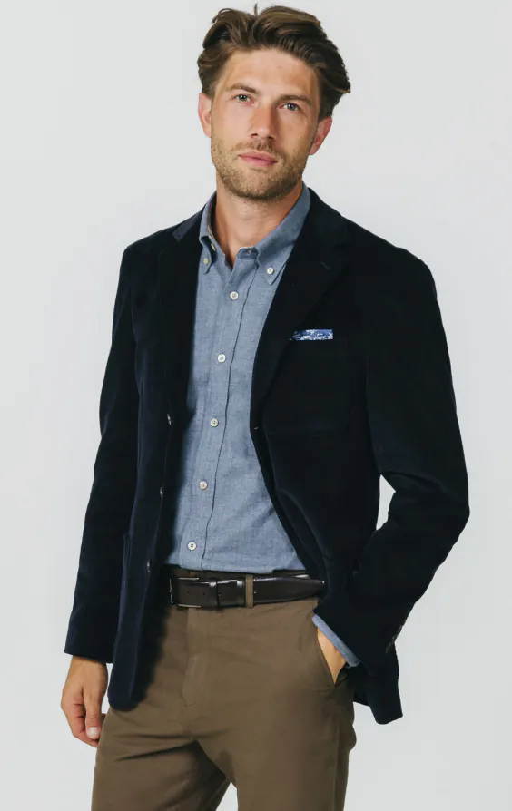 Navy Corduroy Jacket with Patch Pockets primary image
