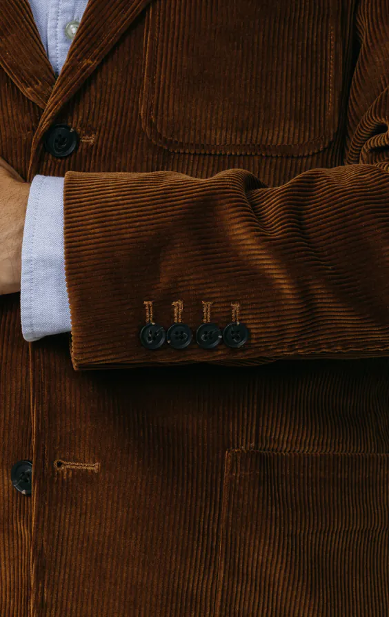 Mid Brown Corduroy Jacket with Patch Pockets thumbnail 3