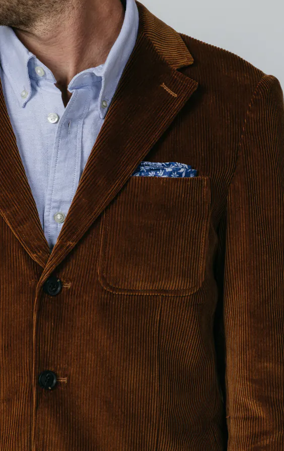 Mid Brown Corduroy Jacket with Patch Pockets thumbnail 4