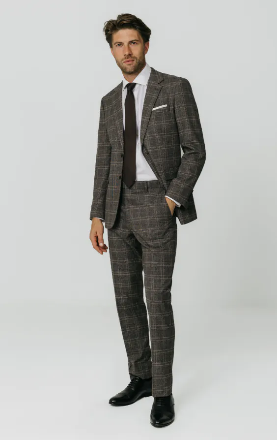 Brown Check Suit Jacket - photo 1 Brown Check Suit Jacket - photo 1