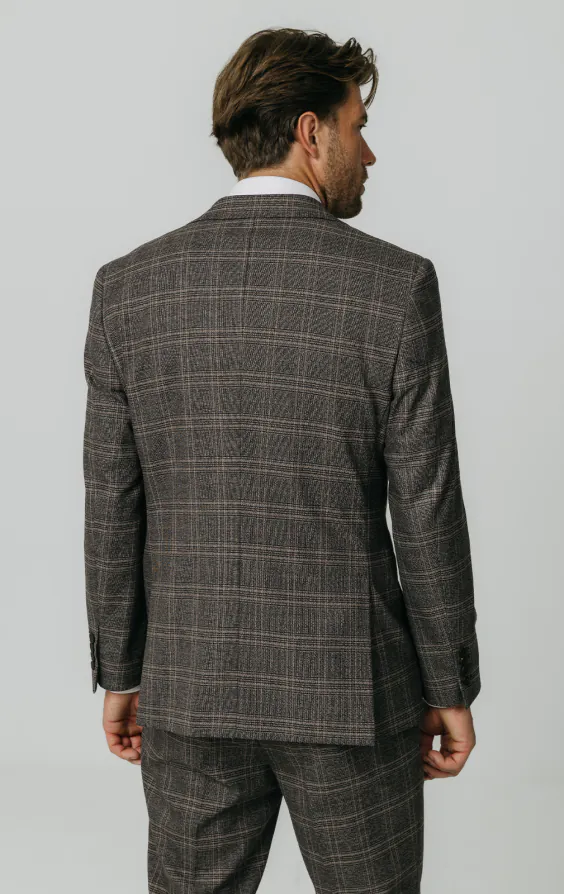 Brown Check Suit Jacket - photo 5 Brown Check Suit Jacket - photo 5