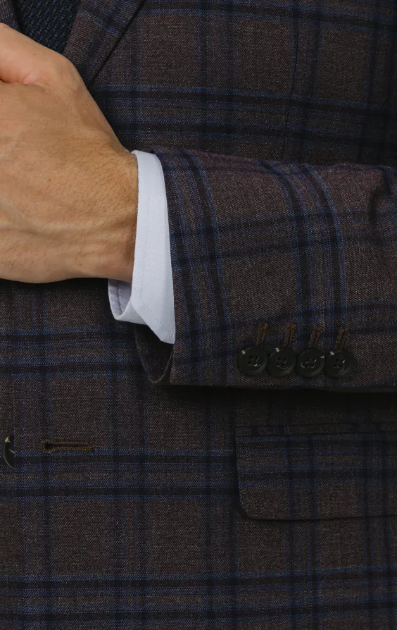 Burgundy with Blue Windowpane Check Suit - photo 2 Burgundy with Blue Windowpane Check Suit - photo 2