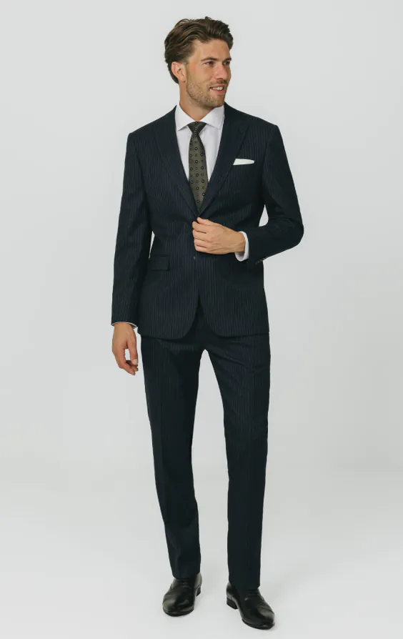 Navy Chalkstripe Suit Jacket thumbnail 2