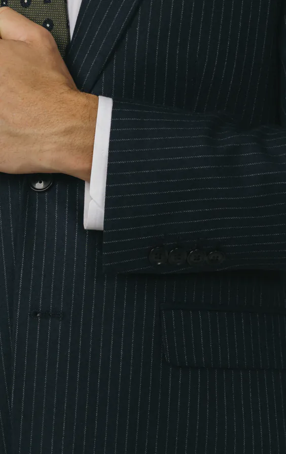 Navy Chalkstripe Suit Jacket thumbnail 3
