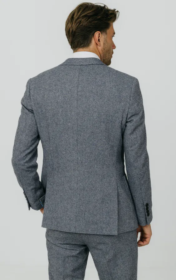 Blue Donegal Tweed Suit Jacket - photo 5 Blue Donegal Tweed Suit Jacket - photo 5