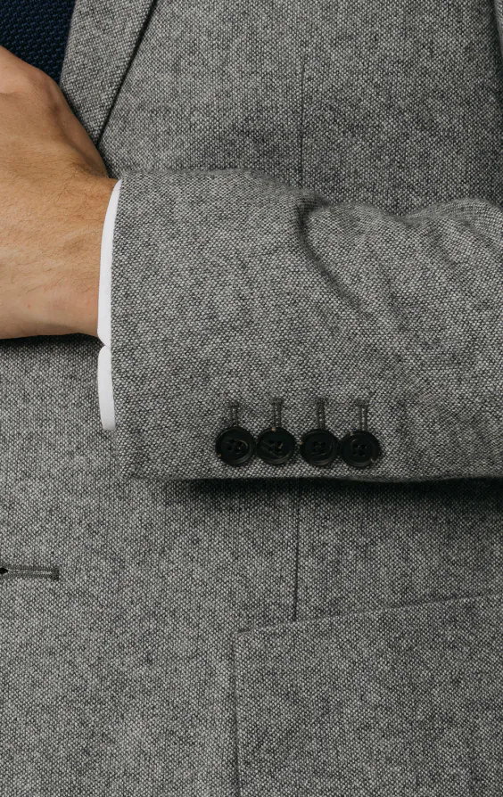 Light Grey Donegal Tweed Suit Jacket thumbnail 3