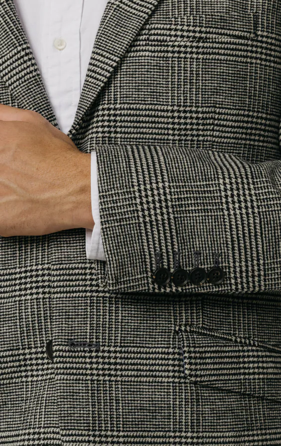 Black and Cream Prince of Wales Check Tweed Jacket - photo 2 Black and Cream Prince of Wales Check Tweed Jacket - photo 2