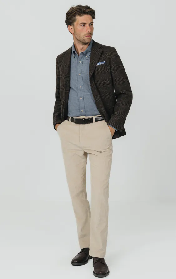 Brown Prince of Wales Tweed Jacket with Patch Pockets thumbnail 2