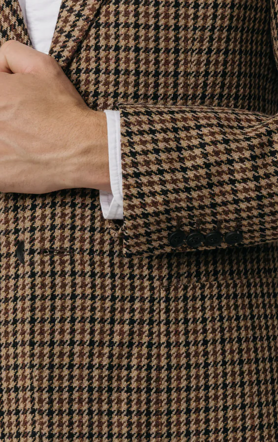 Brown Houndstooth Tweed Jacket - photo 2 Brown Houndstooth Tweed Jacket - photo 2