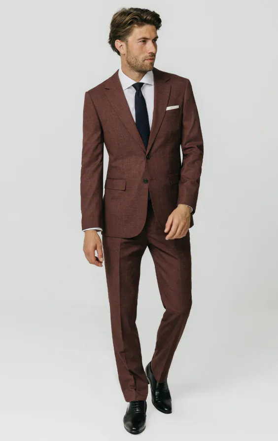 Dark Rosewood Weave Suit Jacket thumbnail 2