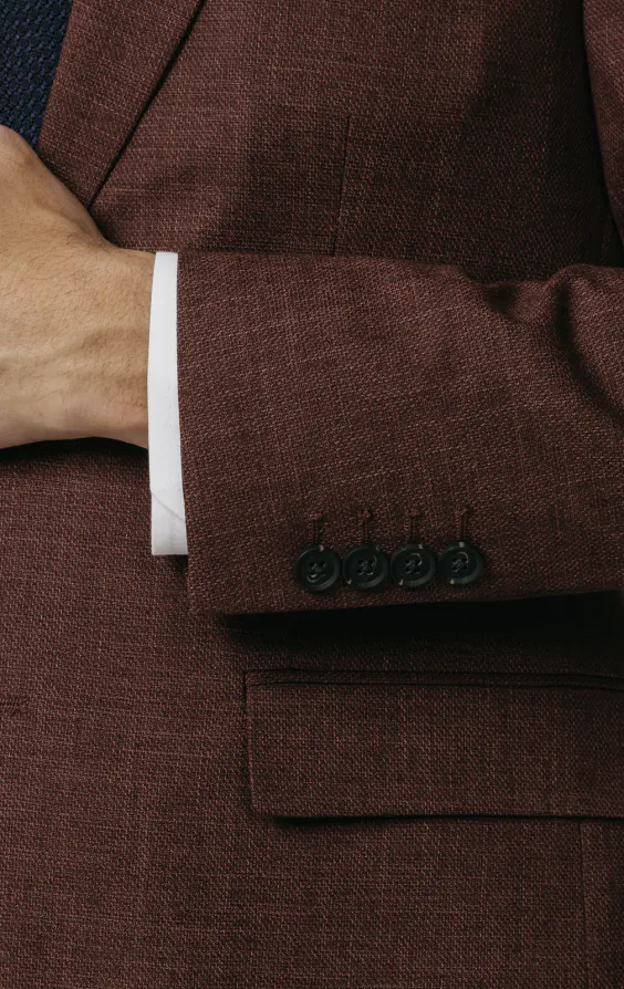 Dark Rosewood Weave Suit Jacket thumbnail 3