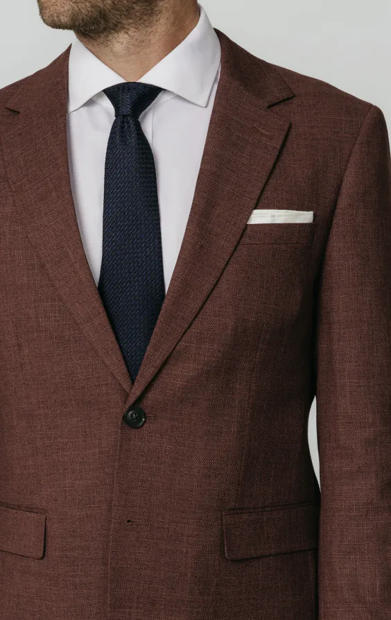 Dark Rosewood Weave Suit Jacket thumbnail 4