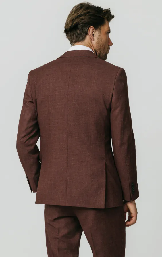 Dark Rosewood Weave Suit Jacket thumbnail 6