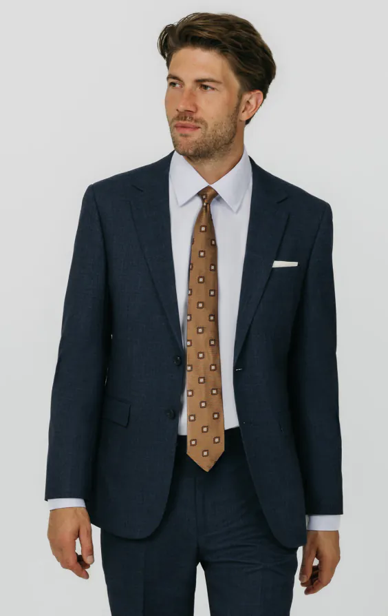 Blue Weave Suit Jacket