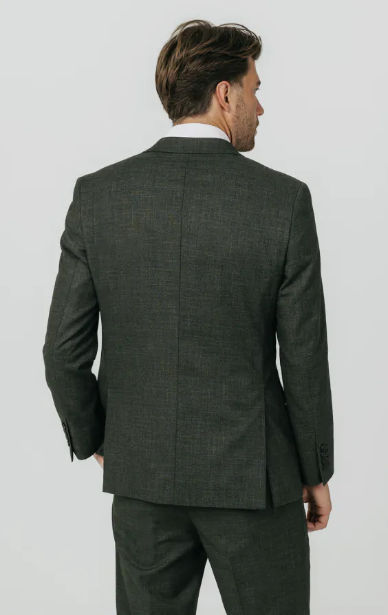 Green Weave Double Breasted Suit Jacket - photo 5
