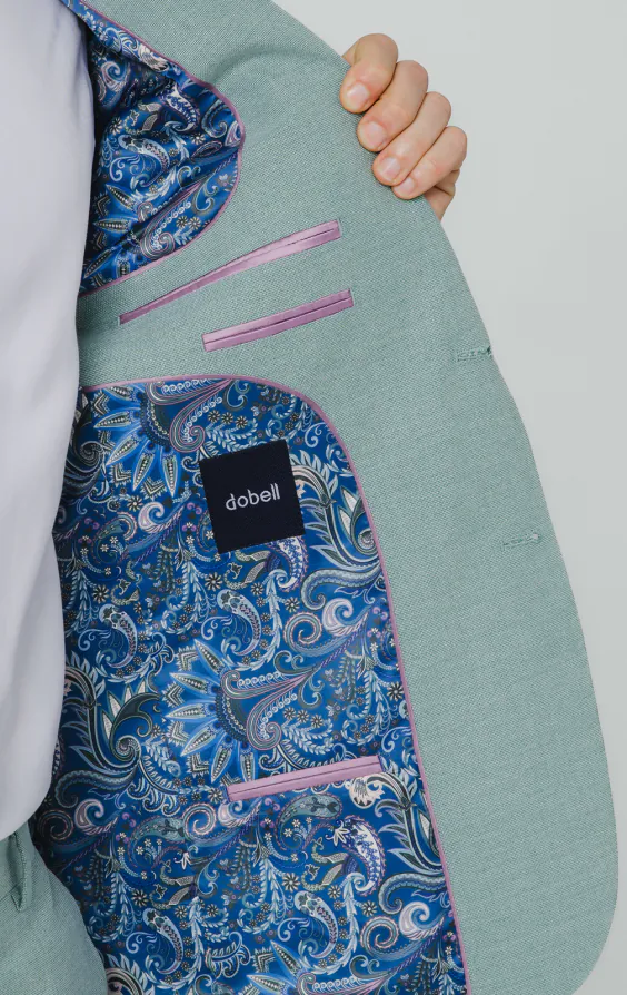 Mint Green Hopsack Suit Jacket - photo 4