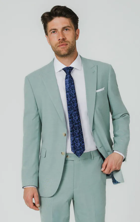 Mint Green Hopsack Suit Jacket