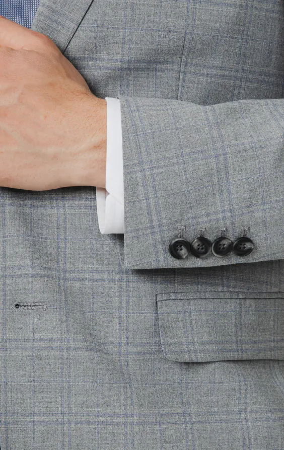 Light Grey & Blue Check Suit - photo 2 Light Grey & Blue Check Suit - photo 2