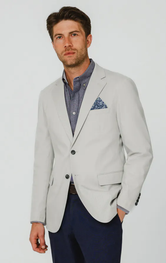 Light Grey Cotton Twill Jacket Light Grey Cotton Twill Jacket