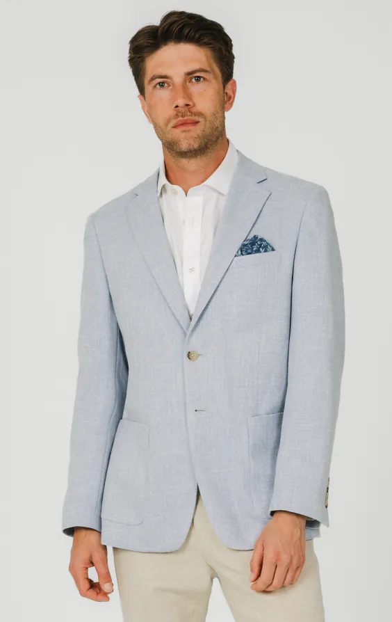 Light Blue Textured Weave Jacket Light Blue Textured Weave Jacket