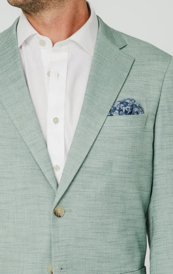 Aqua Green Textured Weave Jacket - photo 3