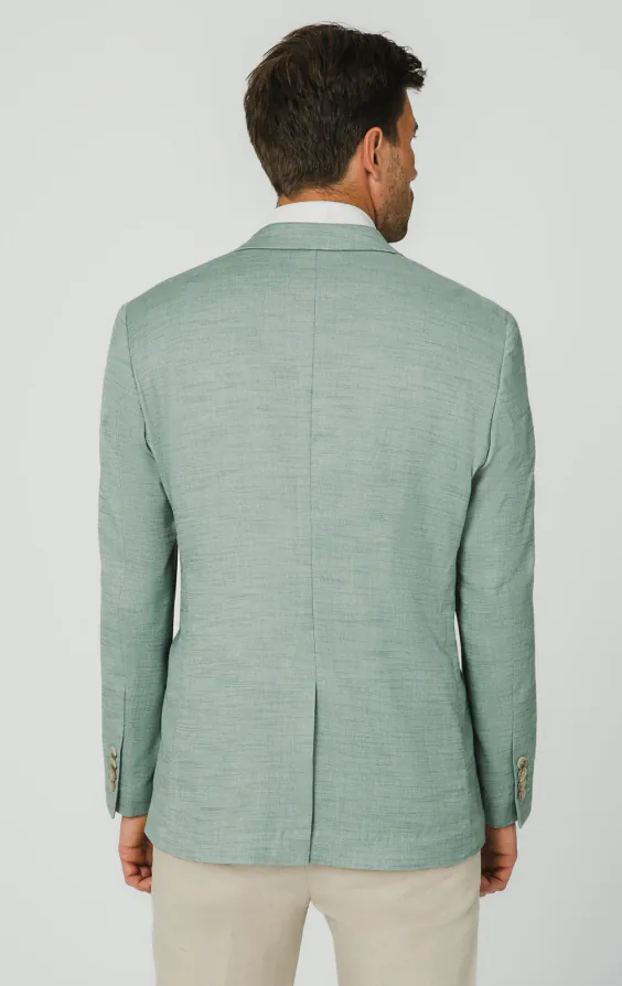 Aqua Green Textured Weave Jacket - photo 5