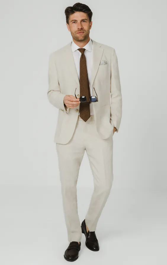 Cream Pure Linen Suit Jacket - photo 1