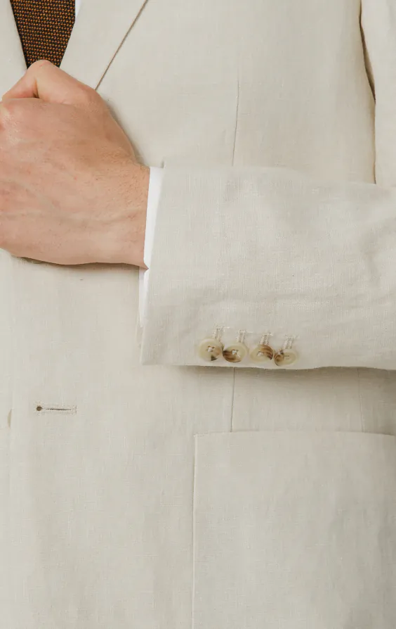 Cream Pure Linen Suit Jacket - photo 2