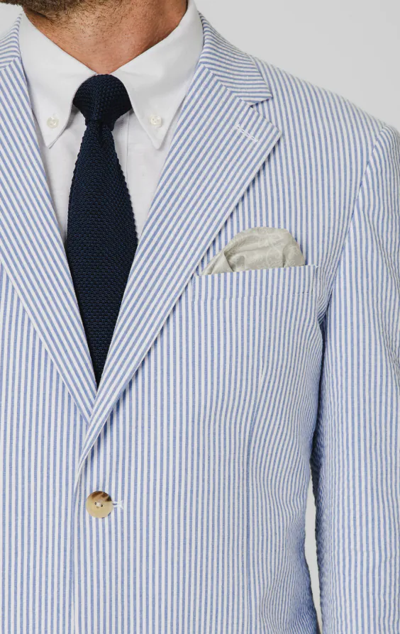 Blue & White Seersucker Suit - photo 3 Blue & White Seersucker Suit - photo 3
