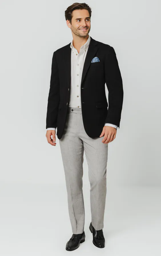 Black Cotton Pique Jacket - photo 1 Black Cotton Pique Jacket - photo 1