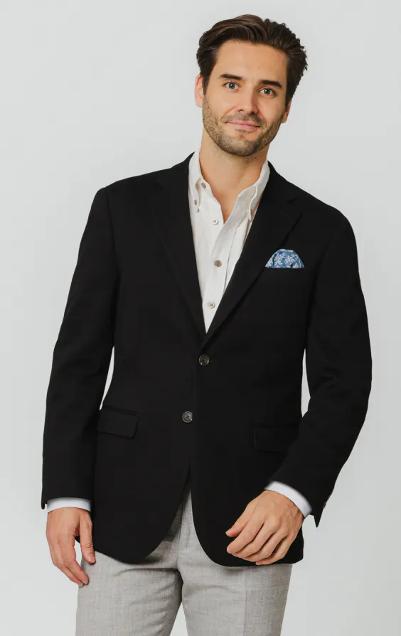 Black Cotton Pique Jacket Black Cotton Pique Jacket