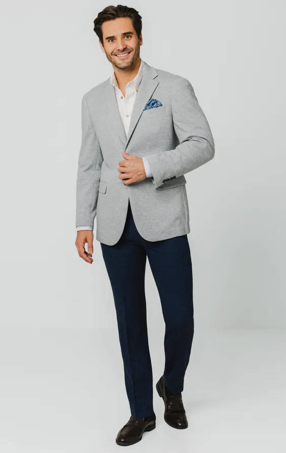 Grey Cotton Pique Jacket - photo 1