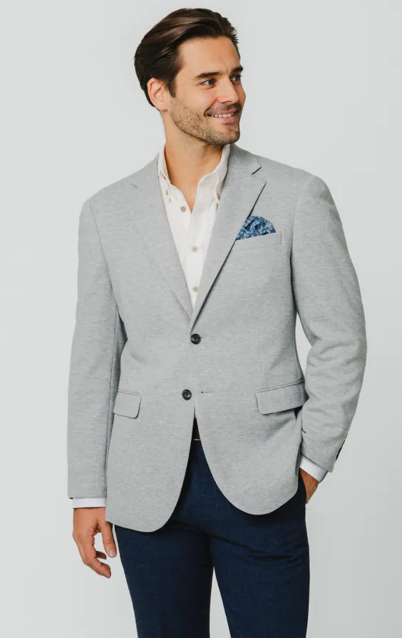 Grey Cotton Pique Jacket