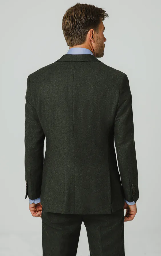Dark Green Herringbone Tweed 3 Piece Suit - photo 5 Dark Green Herringbone Tweed 3 Piece Suit - photo 5