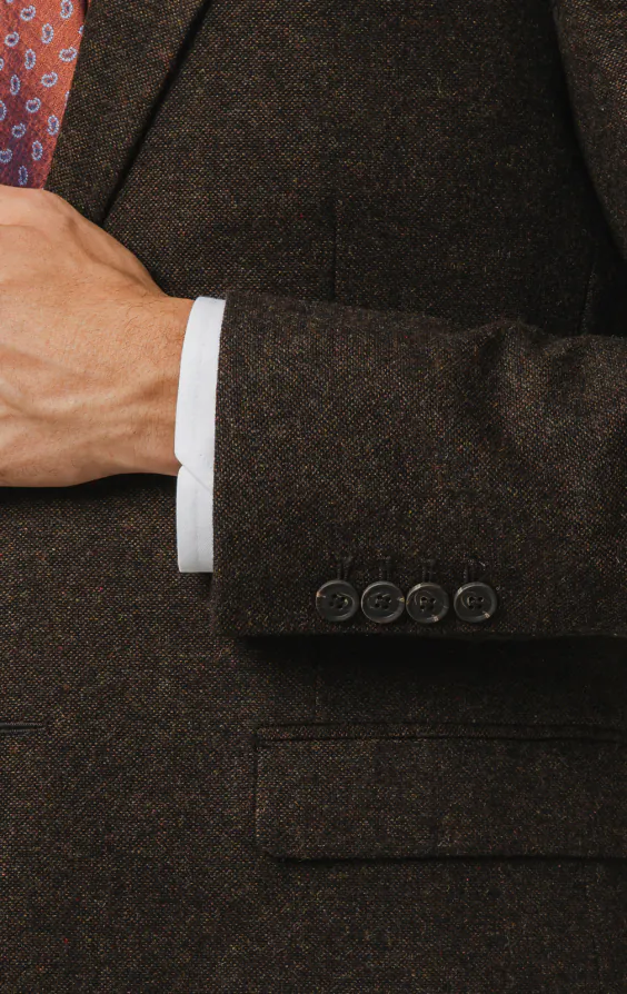 Dark Brown Donegal Tweed Suit Jacket - photo 2 Dark Brown Donegal Tweed Suit Jacket - photo 2