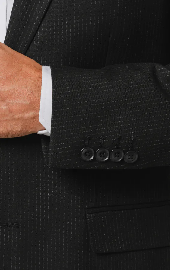 Black Pinstripe Suit Jacket - photo 2 Black Pinstripe Suit Jacket - photo 2