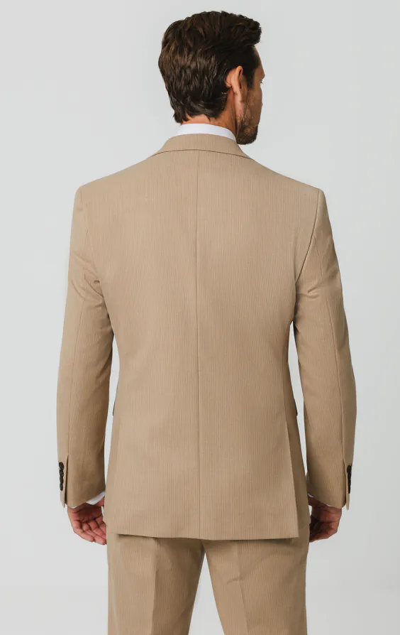 Camel Pinstripe 3 Piece Suit - photo 5 Camel Pinstripe 3 Piece Suit - photo 5