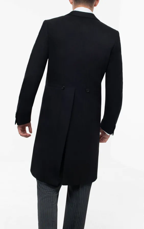 100% Wool Black Herringbone Morning Tailcoat - photo 1