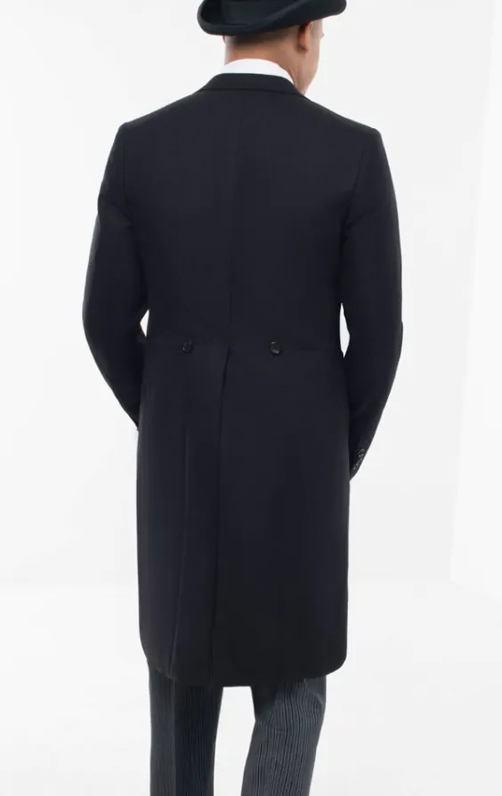 Black Herringbone Morning Suit with Striped Trousers - photo 3 Black Herringbone Morning Suit with Striped Trousers - photo 3