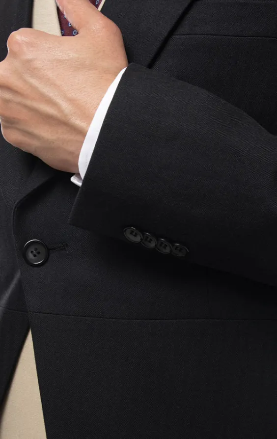 Black Herringbone Morning Suit with Striped Trousers - photo 4 Black Herringbone Morning Suit with Striped Trousers - photo 4